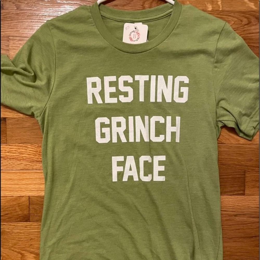 Resting Grinch Face Short Sleeve Tee - Green